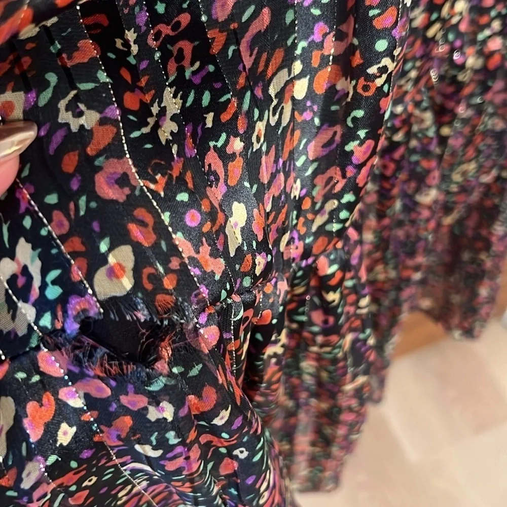 Babydoll Dress Puffed Sleeve Floral Multicolor | S - Picture 5 of 10
